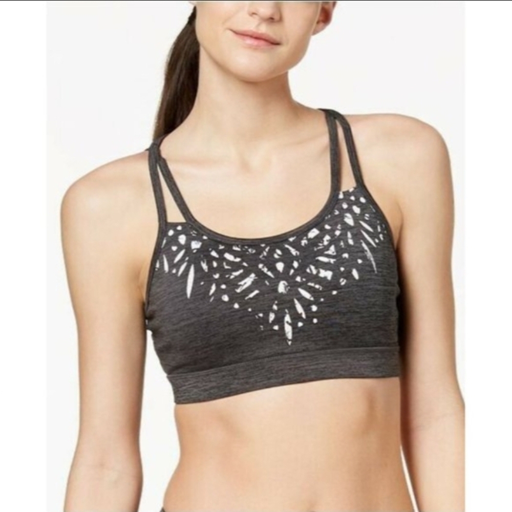 Gaiam Shine Kira Printed Strappy-Back Low-Impact Sports Bra, XSmall